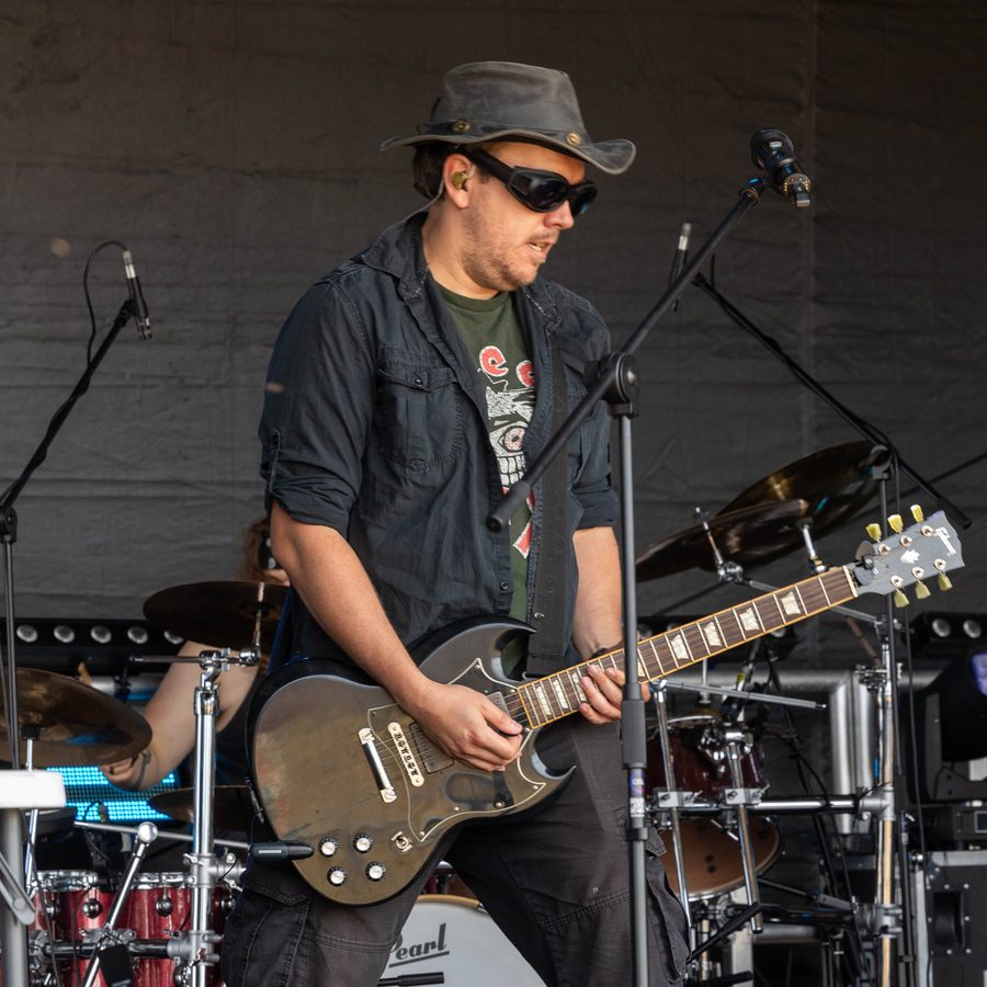 Guitarist performing live